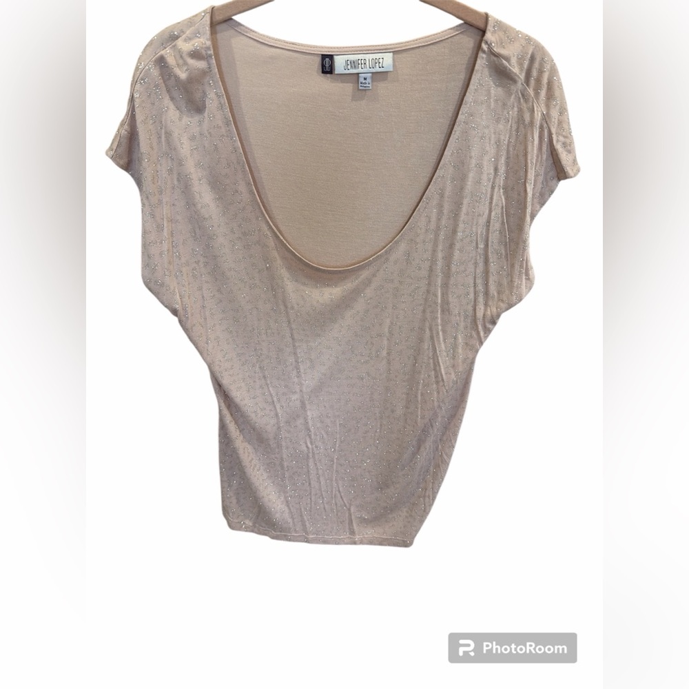 Jennifer Lopez pink sparkling top size M